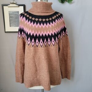 Aspen Fair‎ Isle Turtleneck Pullover Sweater  S